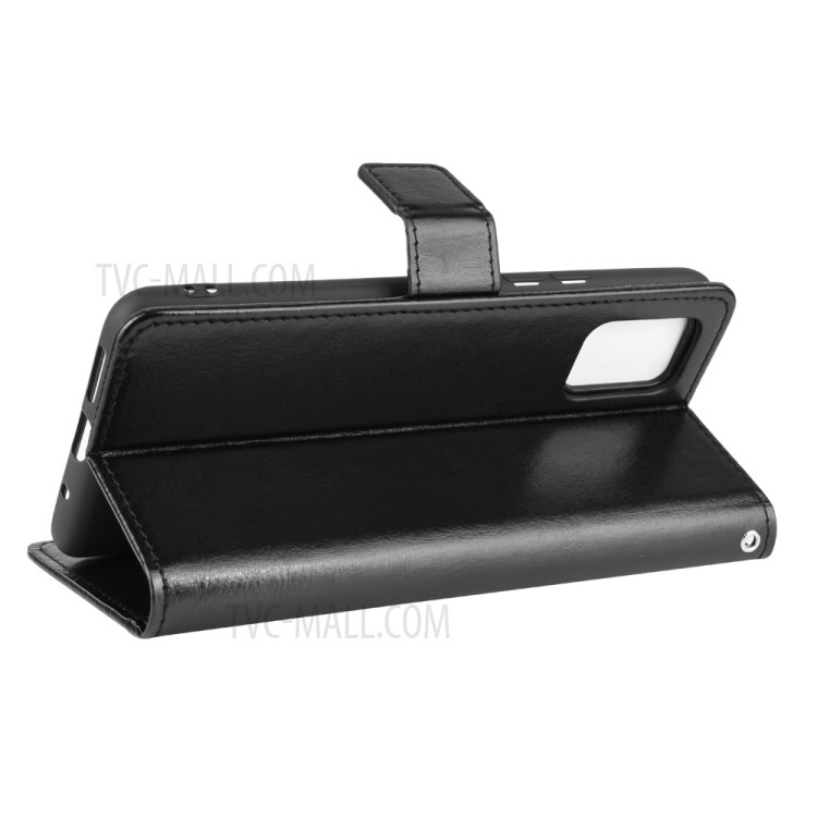Custodia Protettiva Del Cuoio Del Basamento Portafoglio Cavallo Pazzo Con La Cinghia Per Umidigi S5 Pro - Nero-6