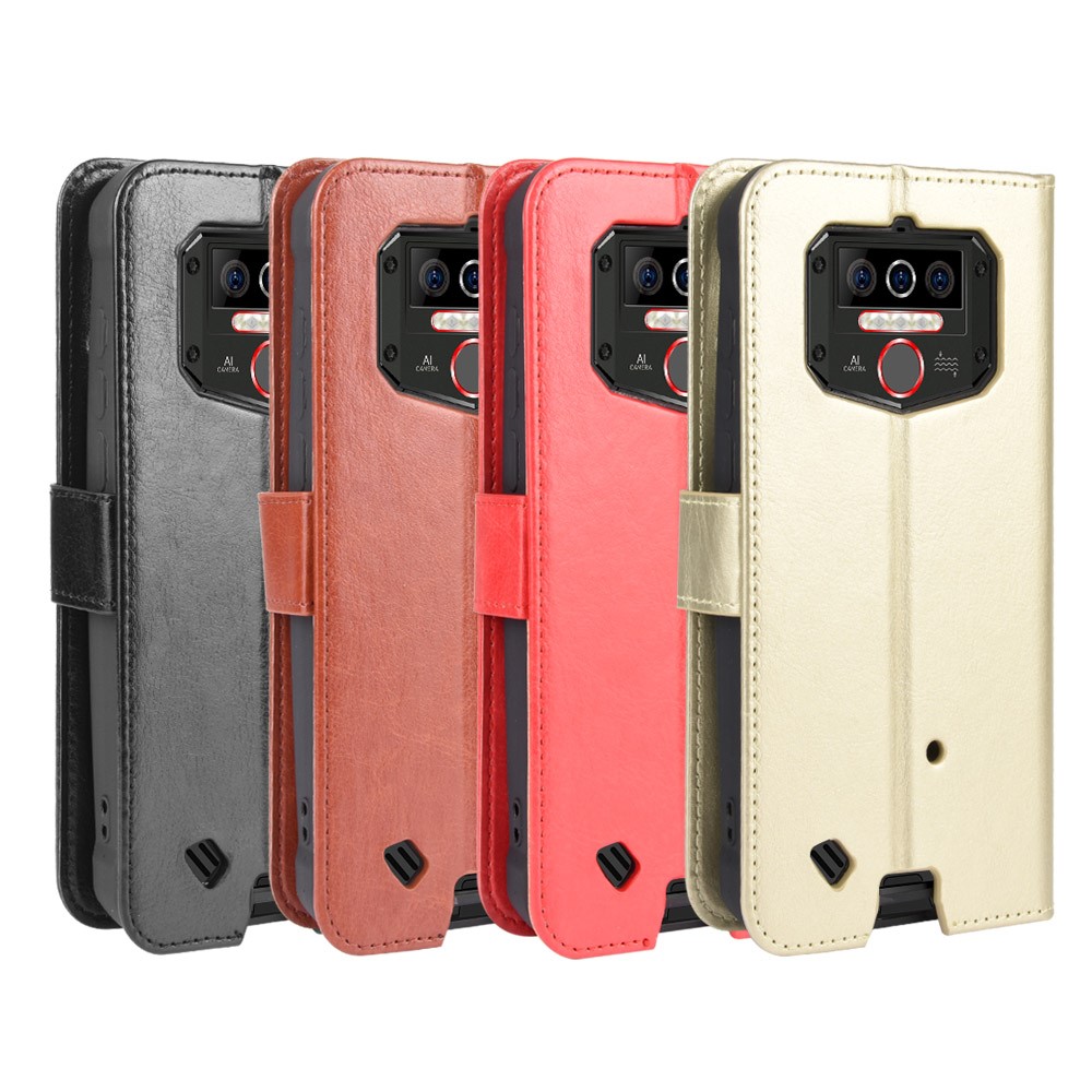 Fou Cas Stand En Cuir Portefeuille De Cheval Pour Oukitel WP5 - Noir-10