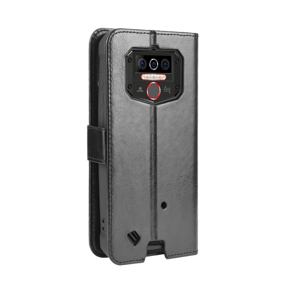 Fou Cas Stand En Cuir Portefeuille De Cheval Pour Oukitel WP5 - Noir-7