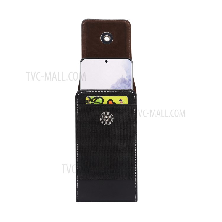 5.4-inch Clip Waist Bag Card Holder Pouch Nylon Leather Phone Case Universal for Huawei Xiaomi etc.-10