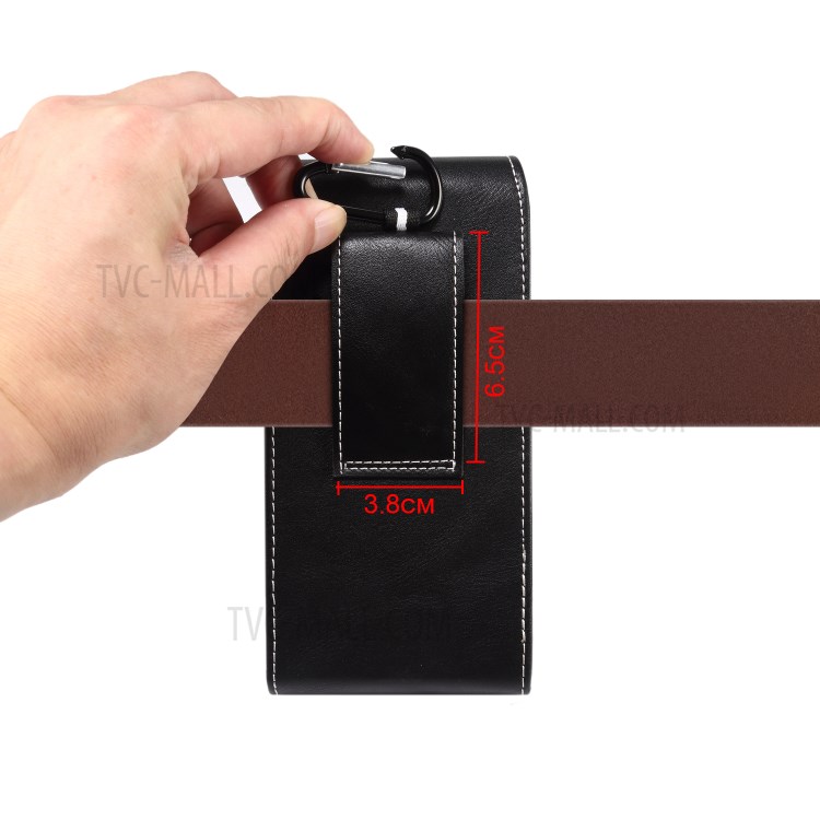 5.4-inch Clip Waist Bag Card Holder Pouch Nylon Leather Phone Case Universal for Huawei Xiaomi etc.-12