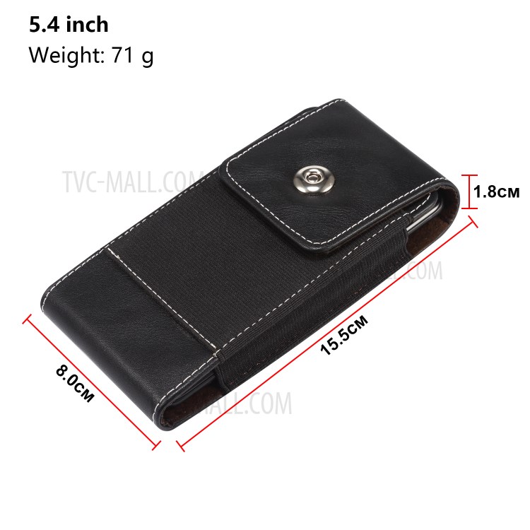 5.4-inch Clip Waist Bag Card Holder Pouch Nylon Leather Phone Case Universal for Huawei Xiaomi etc.-14