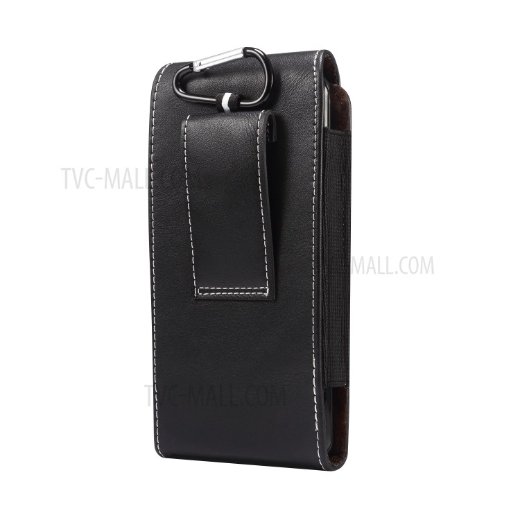 4.7-5.2-inch Clip Waist Bag Card Holder Nylon Pouch Leather Phone Case Universal for Samsung Huawei etc.-2