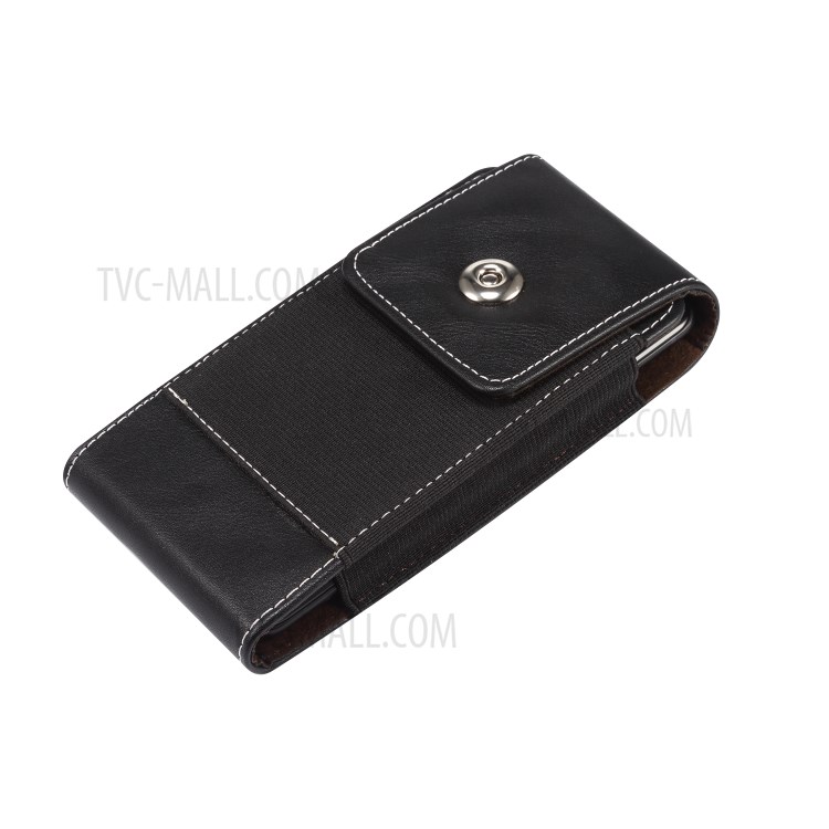 4.7-5.2-inch Clip Waist Bag Card Holder Nylon Pouch Leather Phone Case Universal for Samsung Huawei etc.-5