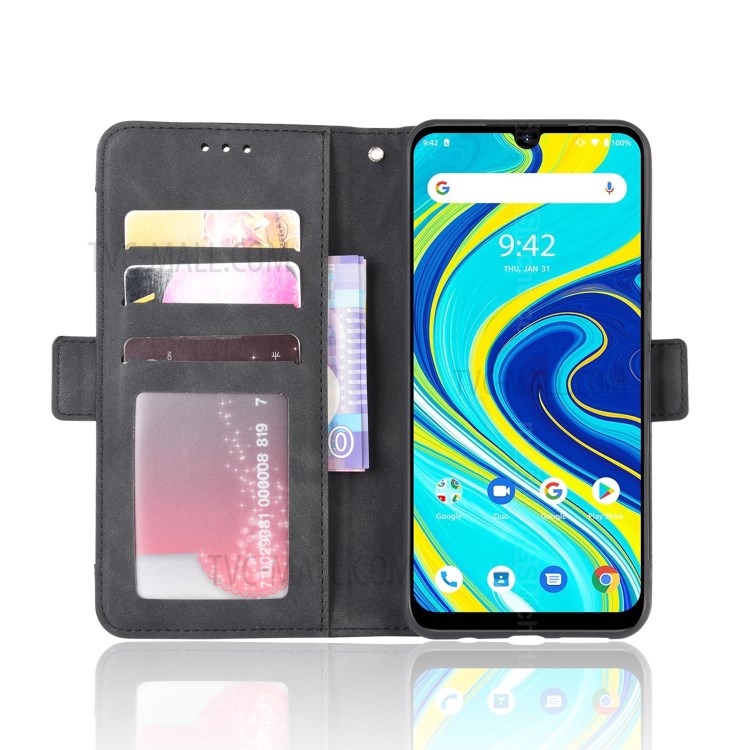 Caso Protetor De Couro Da Aleta Estande Carteira Para Umidigi A7 Pro - Preto-6