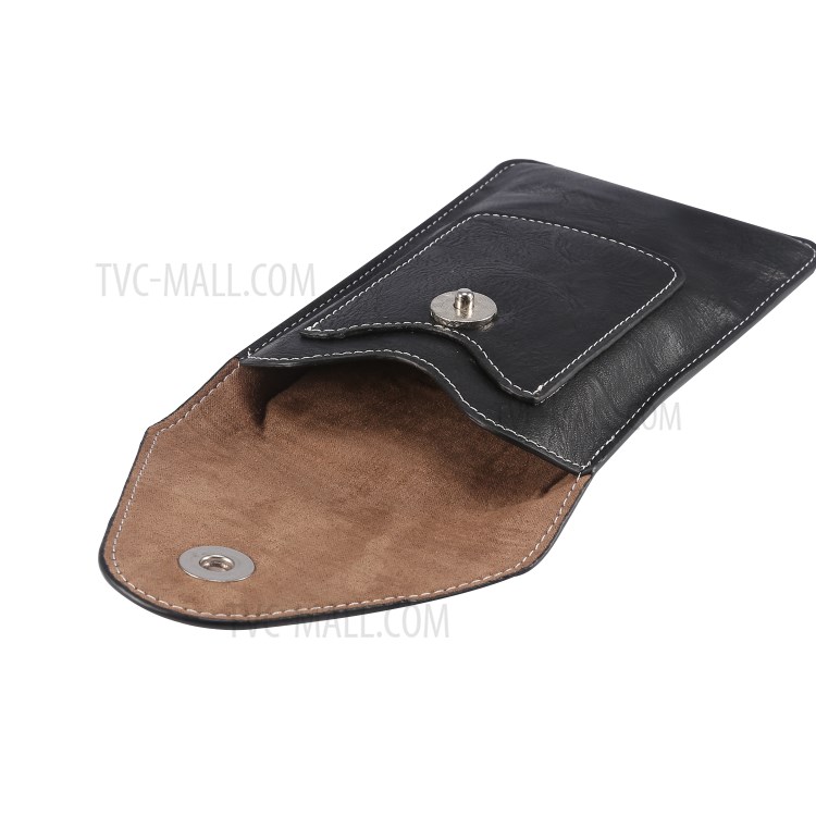Elefante Custodia In Pelle Tessitura Fondina Con Slot Per Scheda Di Cintura Di Ciclo Per 4.7-5.3 Pollici Telefoni - Nero-8