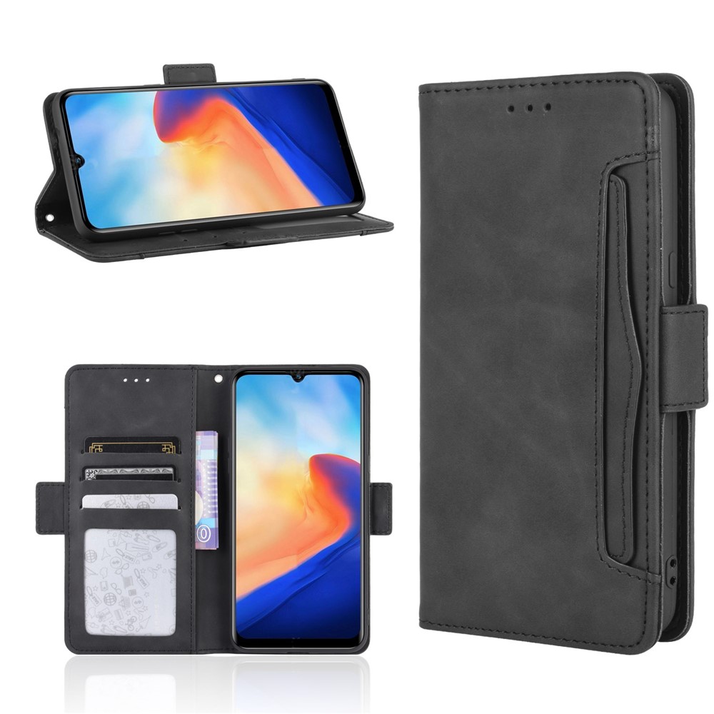 PU Leather Wallet Stand Case for Blackview A80 - Black-1