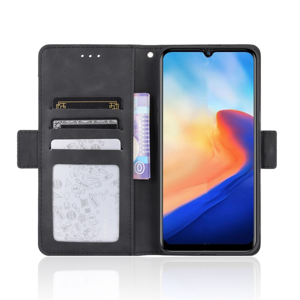 PU Leather Wallet Stand Case for Blackview A80 - Black-6