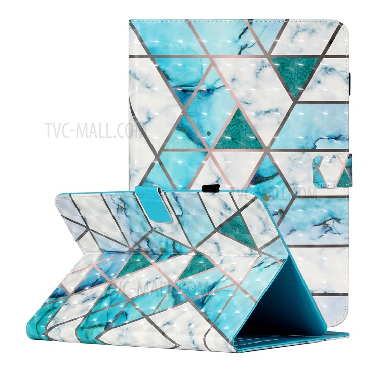 Light Spot Decor Pattern Printing Card Holder Leather Stand Protective Case for 10-inch Tablets - Marble Pattern-1
