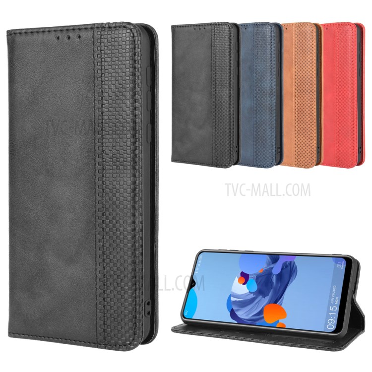 Auto-absorbed Retro Unique Leather Shell for Oukitel C19 - Black-12