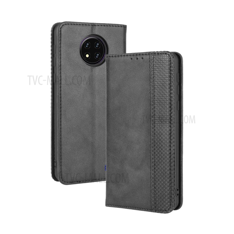 Auto-absorbed Retro Unique Leather Shell for Oukitel C19 - Black-2