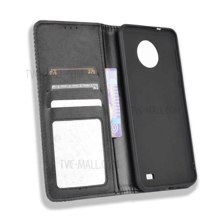 Auto-absorbed Retro Unique Leather Shell for Oukitel C19 - Black-5