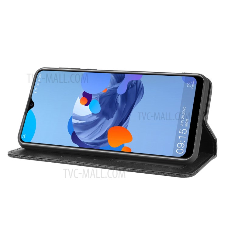 Auto-absorbed Retro Unique Leather Shell for Oukitel C19 - Black-7