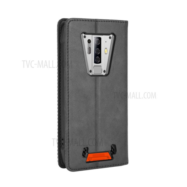 Auto-absorbed Retro Style Leather Shell for Blackview BV6900 - Black-8
