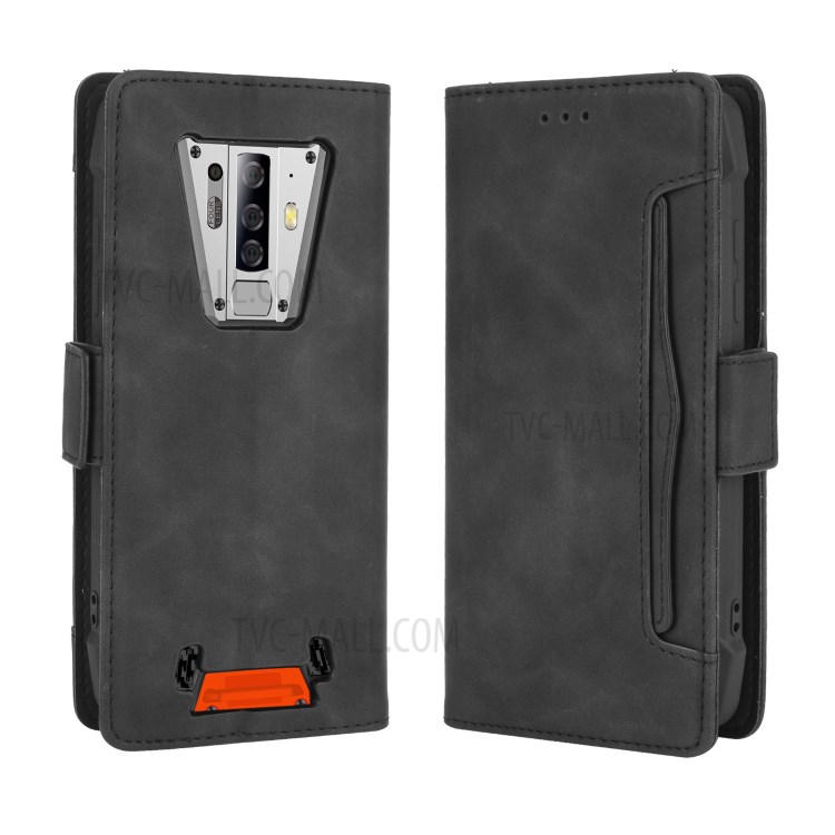 With Wallet Stand Leather Protective Case for Blackview BV6900 - Black-2