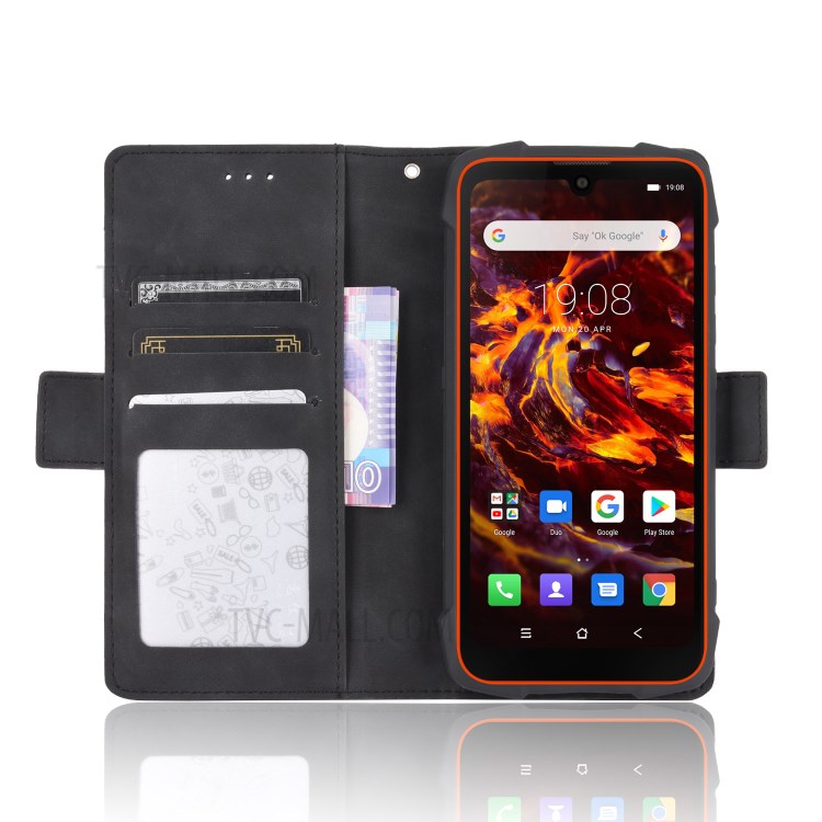With Wallet Stand Leather Protective Case for Blackview BV6900 - Black-6