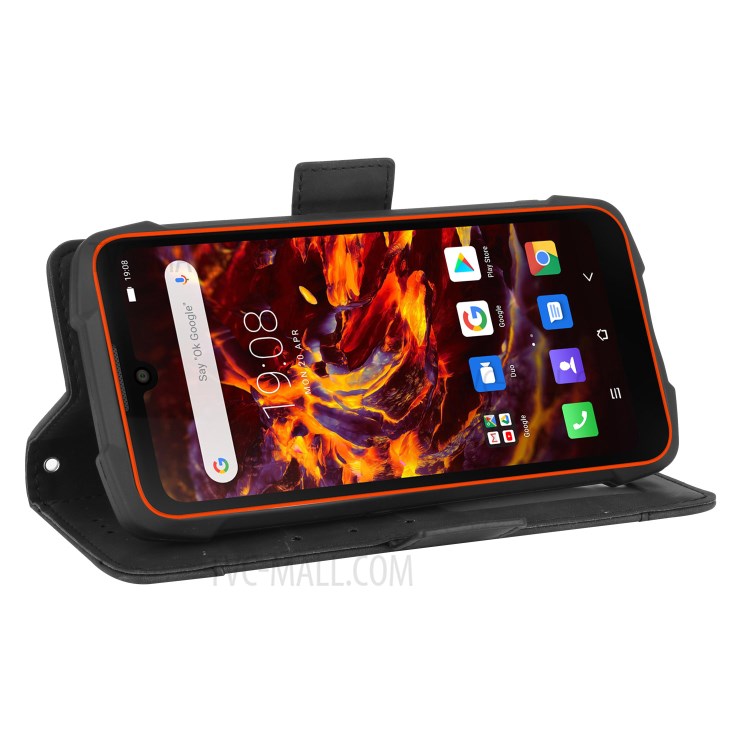 With Wallet Stand Leather Protective Case for Blackview BV6900 - Black-7