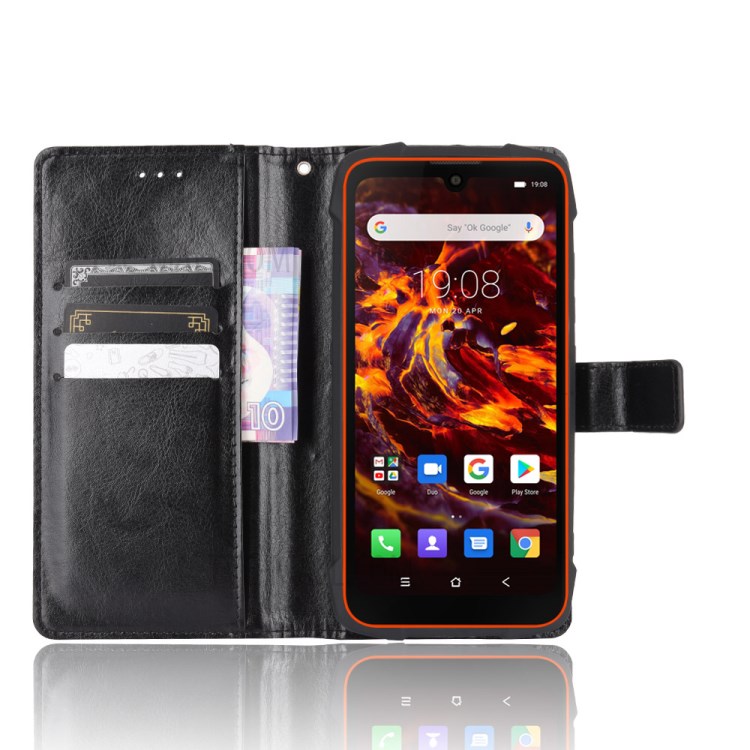 Crazy Horse PU Leather Wallet Stand Case for Blackview BV6900 - Black-5