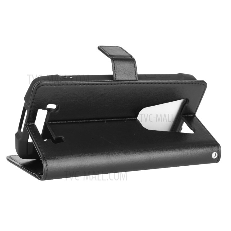 Crazy Horse PU Leather Wallet Stand Case for Blackview BV6900 - Black-6