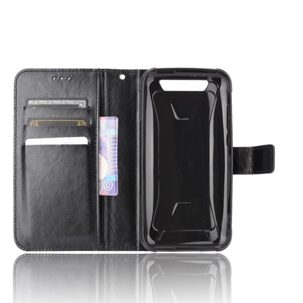 Crazy Horse PU Leather Wallet Case for Blackview BV5500/BV5500 Pro/BV5500 Plus - Black-4