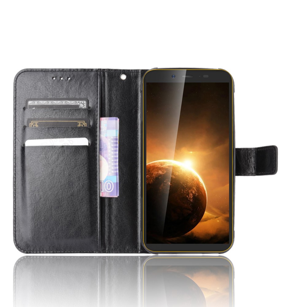 Crazy Horse PU Leather Wallet Case for Blackview BV5500/BV5500 Pro/BV5500 Plus - Black-5