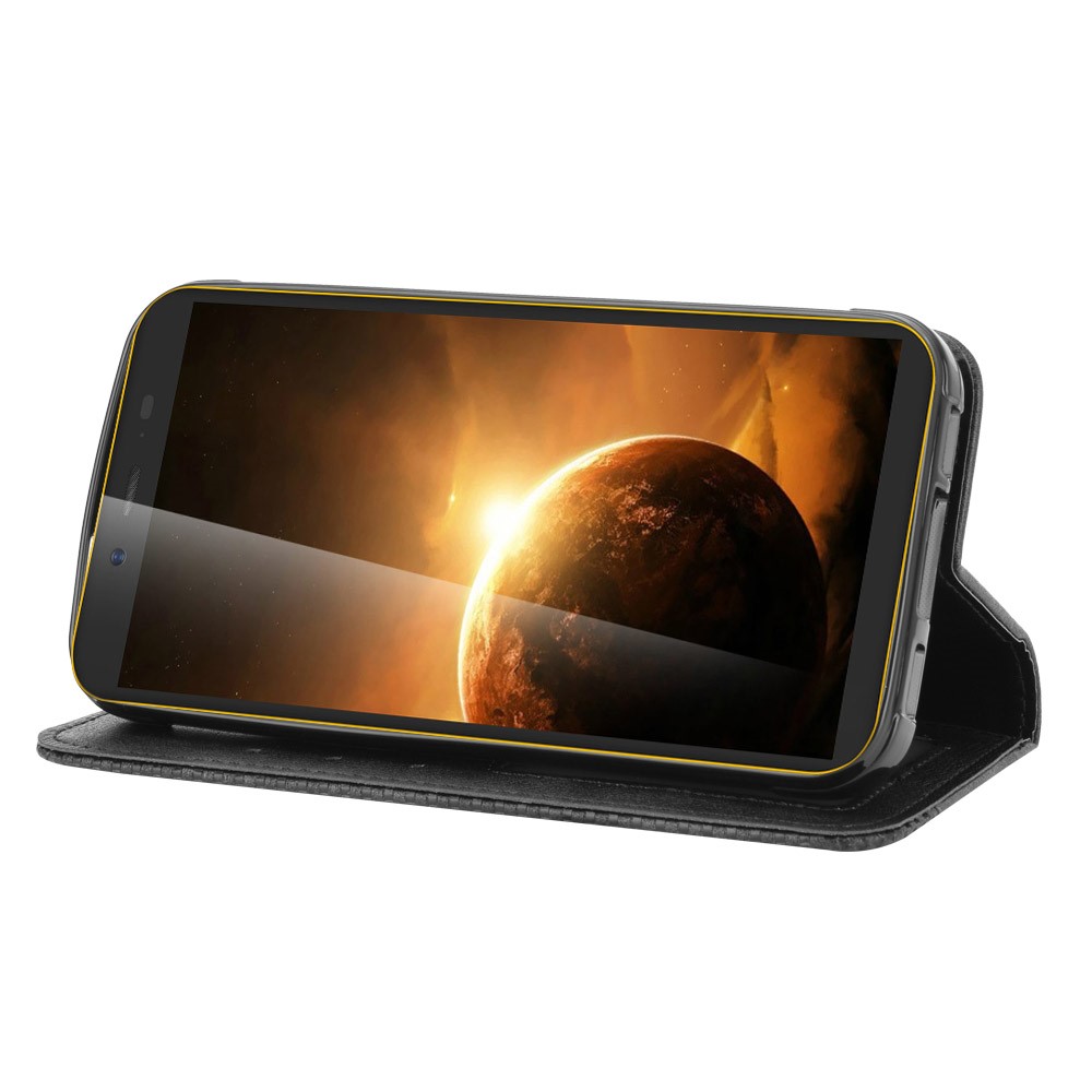 Vintage Style Leather Wallet Stand Case for Blackview BV5500/BV5500 Pro/BV5500 Plus - Black-6