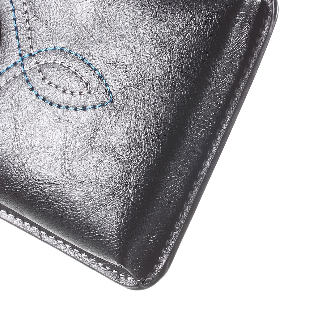 Vertical Leather Pouch with Carabiner for iPhone 6s Plus, Size: 159 x 83mm - Black-6