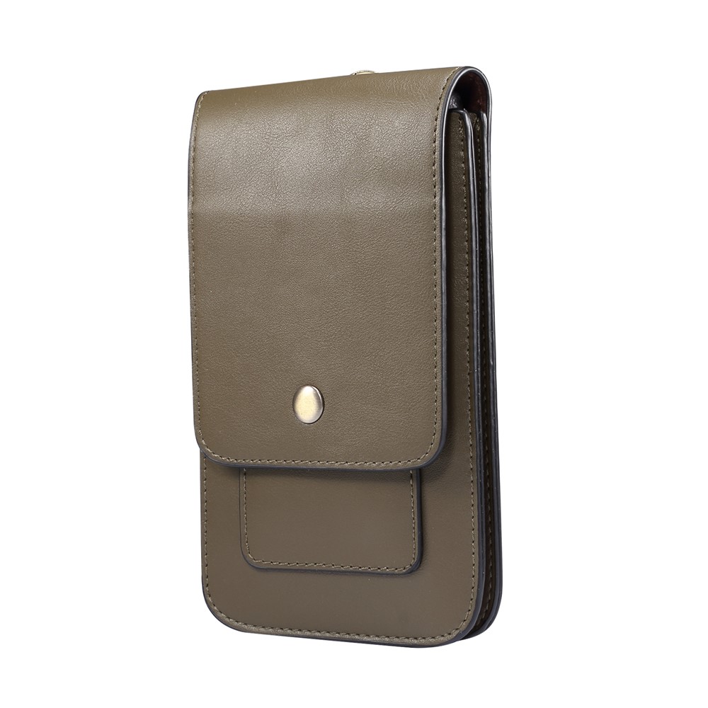 6.3-6.9 Inch Universal Wear-resistant Leather Belt Clip Phone Pouch Case for iPhone Samsung Huawei Etc. - Green-2