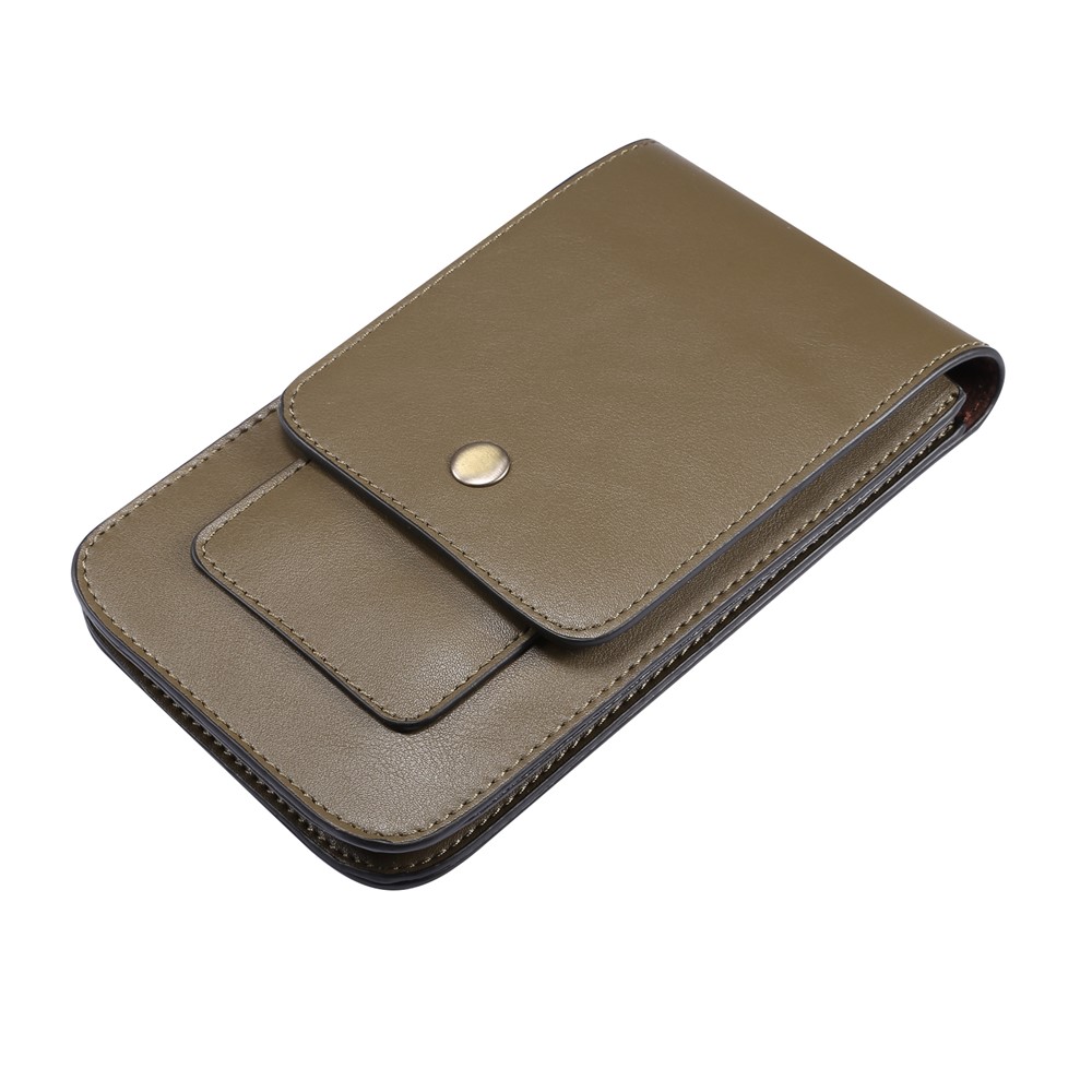 6.3-6.9 Inch Universal Wear-resistant Leather Belt Clip Phone Pouch Case for iPhone Samsung Huawei Etc. - Green-4