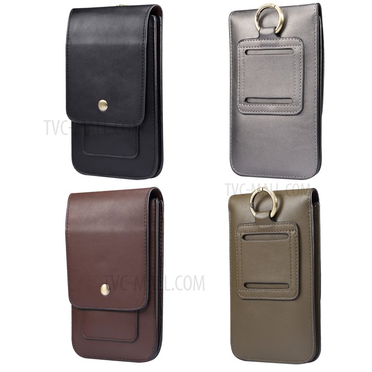 4.7-5.5 Inch Universal Wear-resistant Leather Belt Clip Phone Pouch Case for iPhone Samsung Huawei Etc. - Green-10