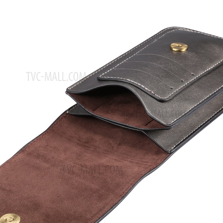 4.7-5.5 Inch Universal Wear-resistant Leather Belt Clip Phone Pouch Case for iPhone Samsung Huawei Etc. - Grey-5