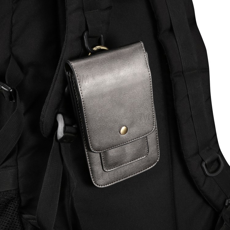 4.7-5.5 Inch Universal Wear-resistant Leather Belt Clip Phone Pouch Case for iPhone Samsung Huawei Etc. - Grey-9