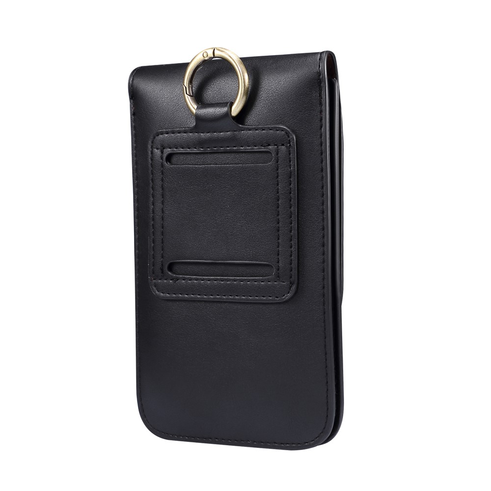 4.7-5.5 Inch Universal Wear-resistant Leather Belt Clip Phone Pouch Case for iPhone Samsung Huawei Etc. - Black-3