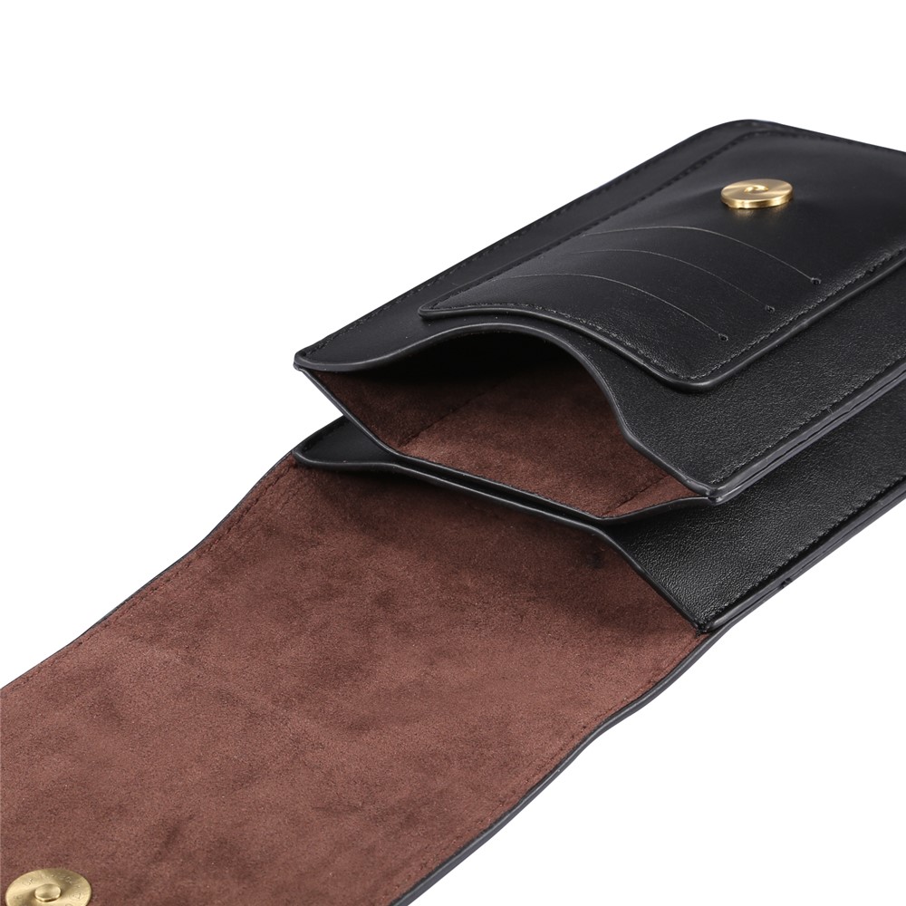4.7-5.5 Inch Universal Wear-resistant Leather Belt Clip Phone Pouch Case for iPhone Samsung Huawei Etc. - Black-5