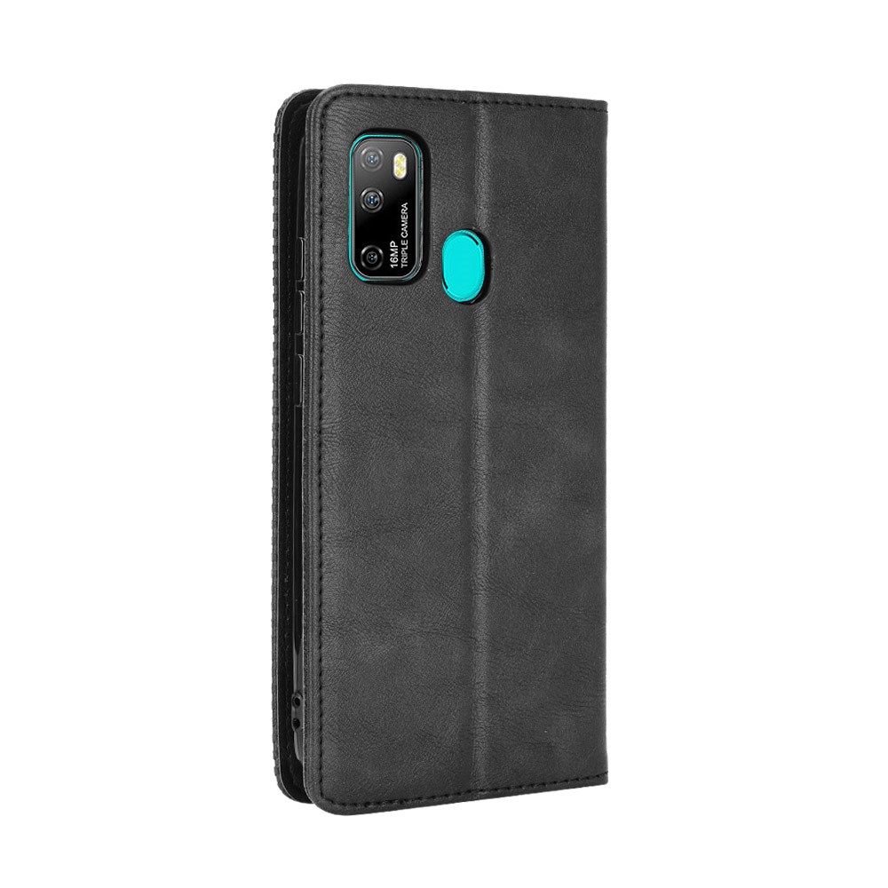 Vintage Style Wallet Stand Leather Phone Cover for Ulefone Note 9P - Black-7