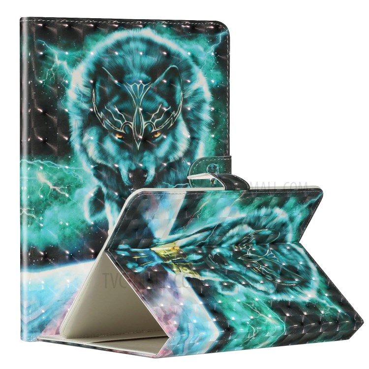Printing Skin PU Leather Tablet Cover for 10-inch Tablets - Wolf-2
