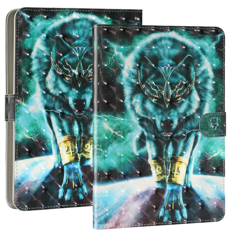 Printing Skin PU Leather Tablet Cover for 10-inch Tablets - Wolf-3