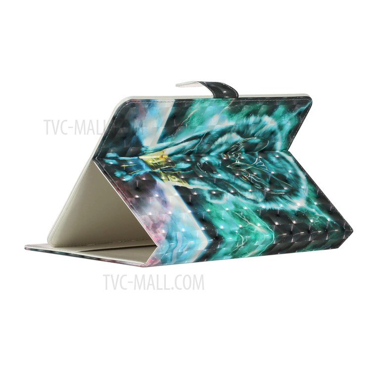 Printing Skin PU Leather Tablet Cover for 10-inch Tablets - Wolf-7