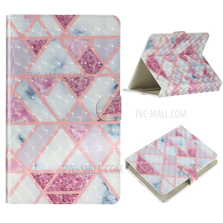 Light Spot Decor Pattern Printing Leather Stand Protective Case for 8-Inch Tablets - Triangle-1