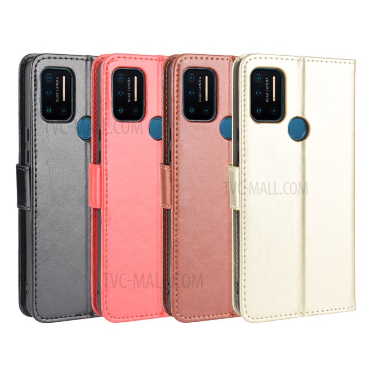 Crazy Horse Leather Shell with Wallet Stand Protective Case for Umidigi A7 - Black-10