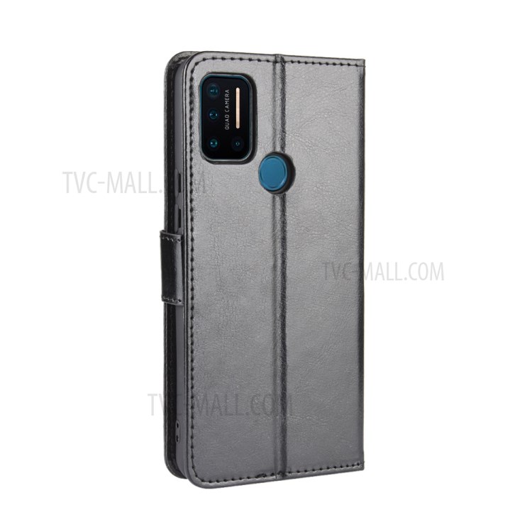 Crazy Horse Leather Shell with Wallet Stand Protective Case for Umidigi A7 - Black-6