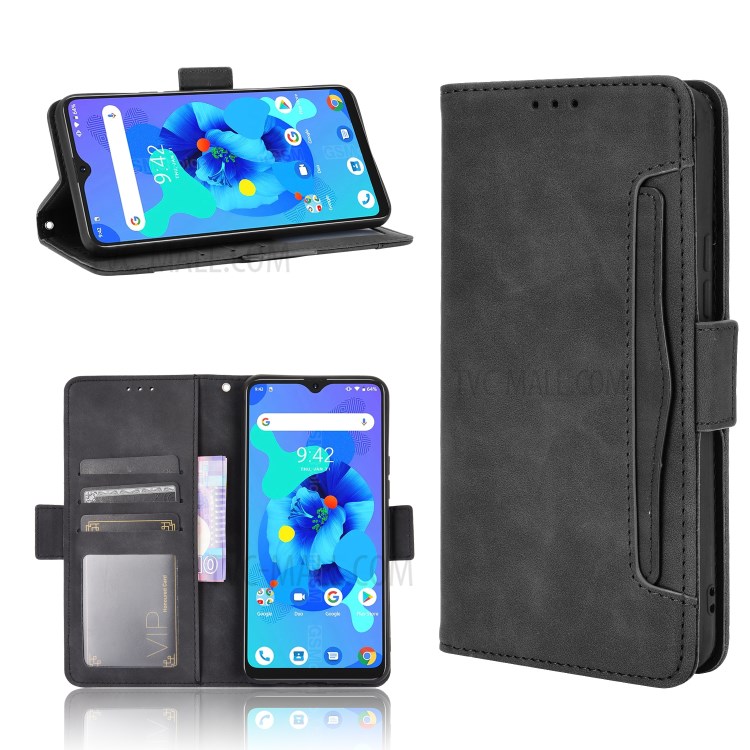 Wallet Stand Flip Leather Cell Phone Case for Umidigi A7 - Black-1