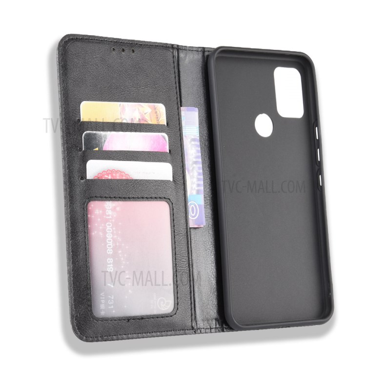 Retro Style Stand Wallet PU Leather Phone Cover for Umidigi A7 - Black-3