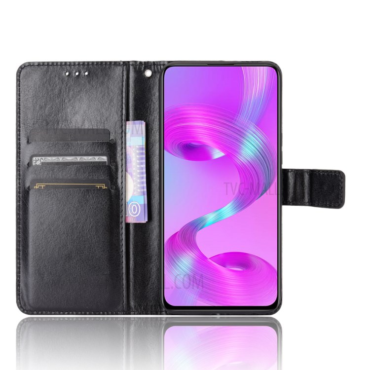 Crazy Horse Texture Wallet Stand Leather Shell Phone Casing for Infinix S5 Pro/X660 - Black-5