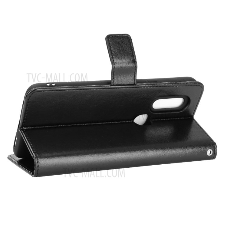 Crazy Horse Texture Wallet Stand Leather Shell Phone Casing for Infinix S5 Pro/X660 - Black-6