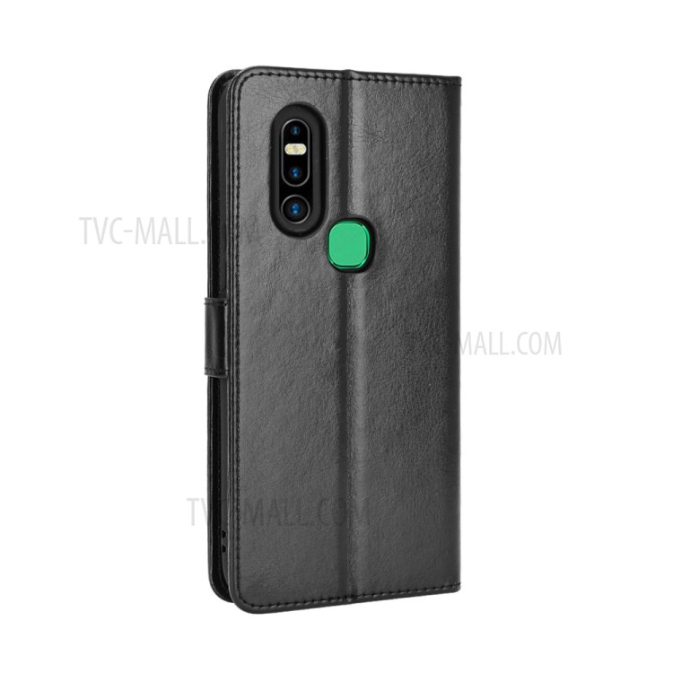 Crazy Horse Texture Wallet Stand Leather Shell Phone Casing for Infinix S5 Pro/X660 - Black-7
