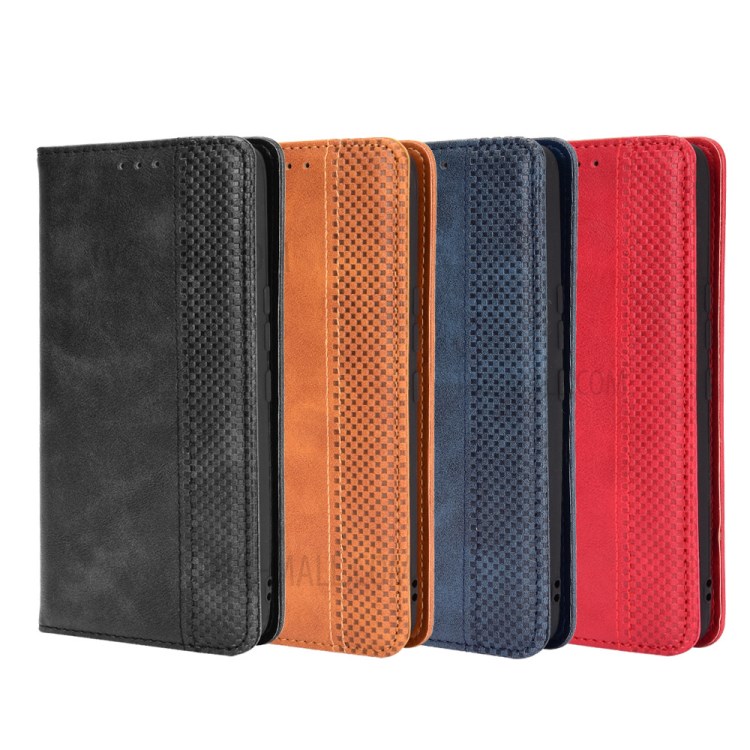 Auto-absorbed Retro PU Leather Cover Wallet Phone Case for Infinix S5 Pro/X660 - Black-12