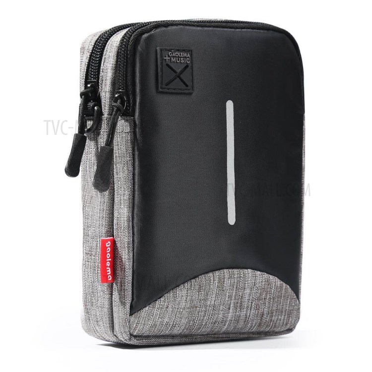 6inch Cell Phone Shoulder Bag Waist Pack with USB Charging Port Earphone Hole for Outdoor Sports - Grey-3