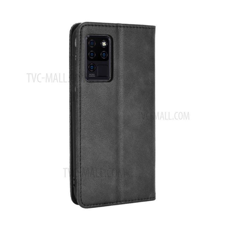 Retro Style Automatic Absorption Leather Wallet Phone Stand Cover Case for Oukitel C21/C21 Pro - Black-6