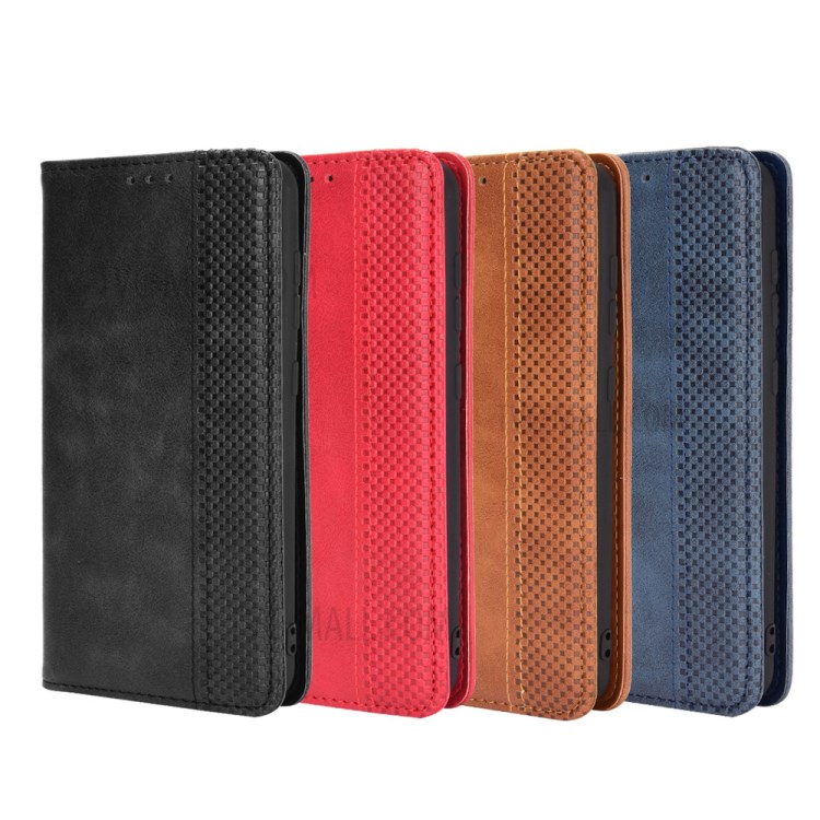 Retro Style Automatic Absorption Leather Wallet Phone Stand Cover Case for Oukitel C21/C21 Pro - Black-9